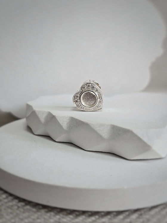 Radiant Heart Keepsake Cubic Zirconia Halo Charm