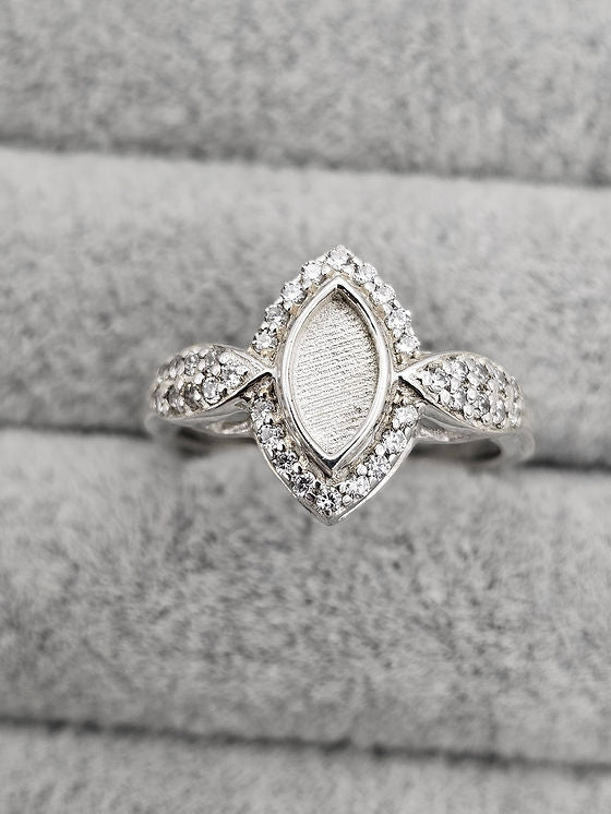 Regal Marquise Sparkle Cubic Zirconia Halo and Accents Ring