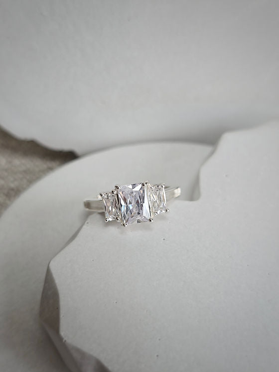 Triple Emerald Keepsake Ring