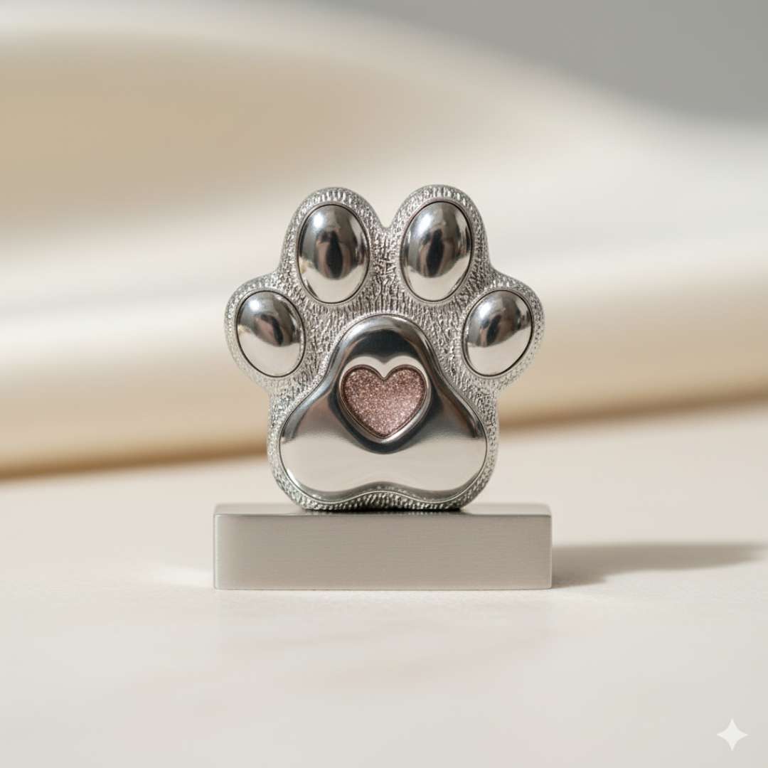 Stainless Steel Pawprint Ornament with or without engravable base