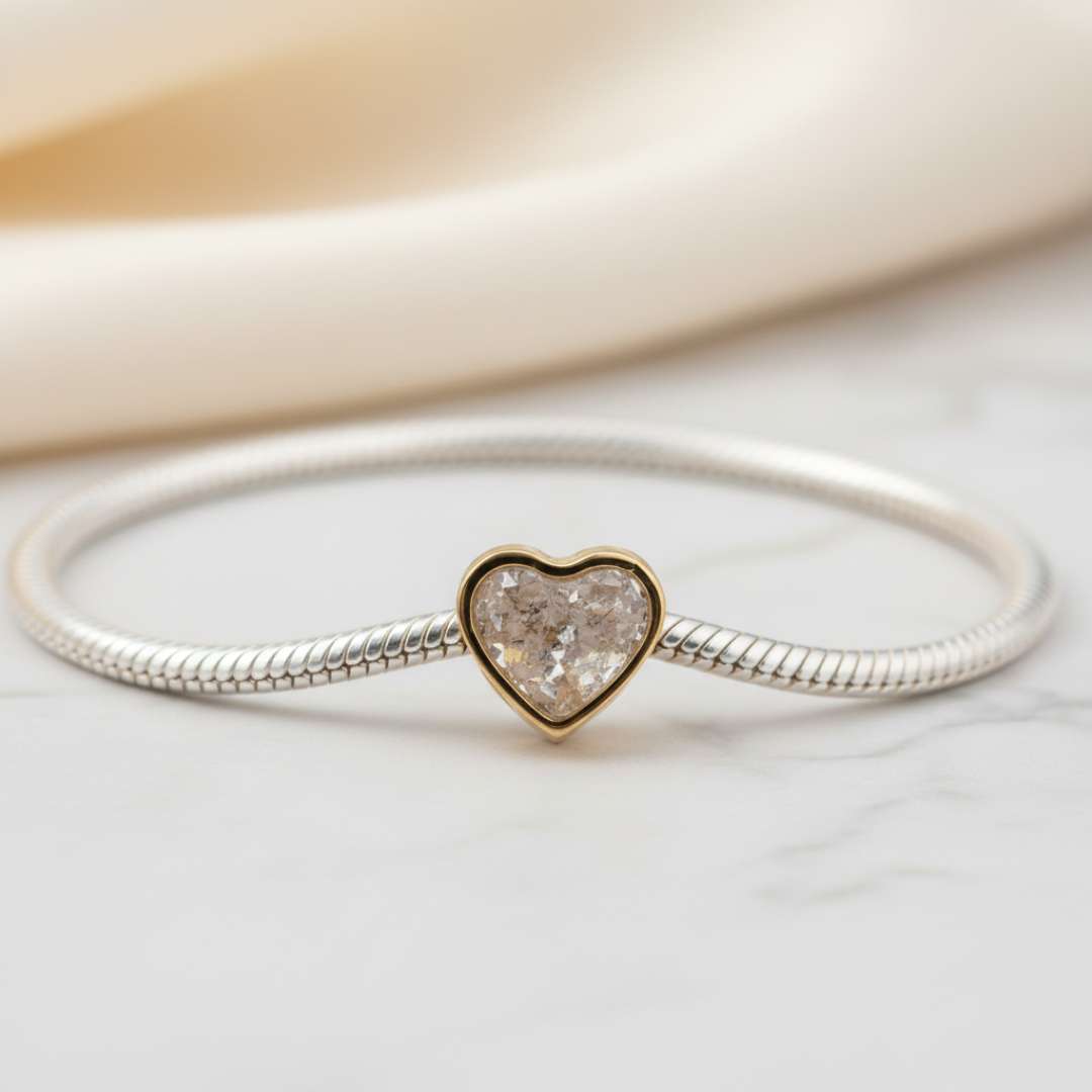 Gold Stainless Steel PVD Coated Heart Charm