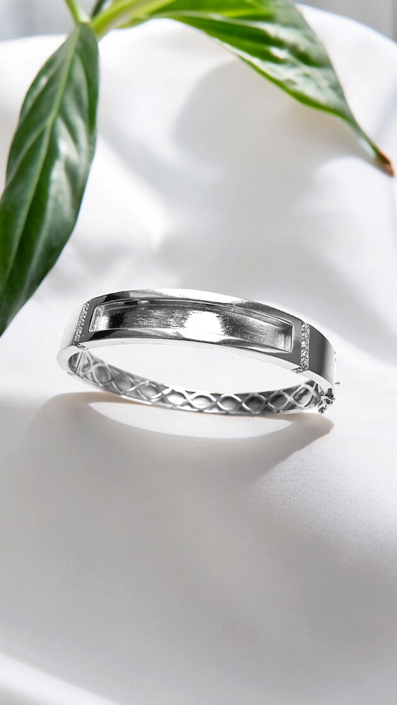 Keepsake Cuff Bracelet with Cubic Zirconia Accents
