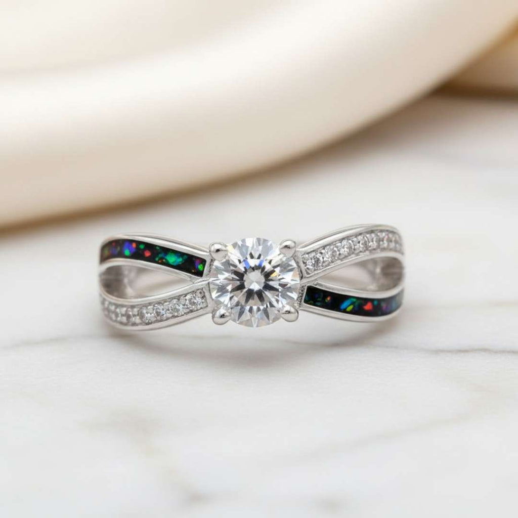 Infinity Solitaire Sparkle Cubic Zirconia Keepsake Ring
