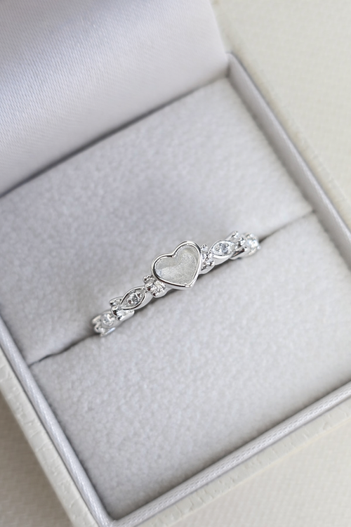 Cubic Zirconia Marquise Band Heart Keepsake Ring