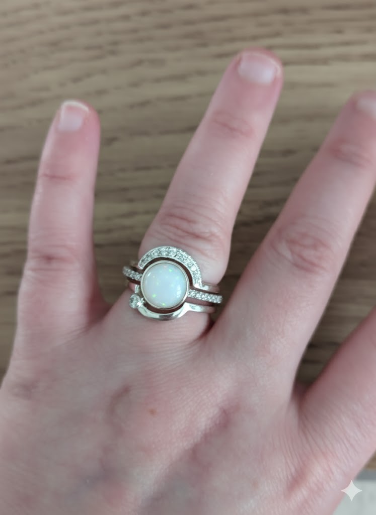 Halo Circular Orbit Cubic Zirconia Ring Set