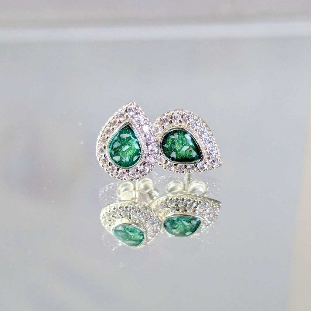 Keepsake Cubic Zirconia Halo Droplet Stud Earring