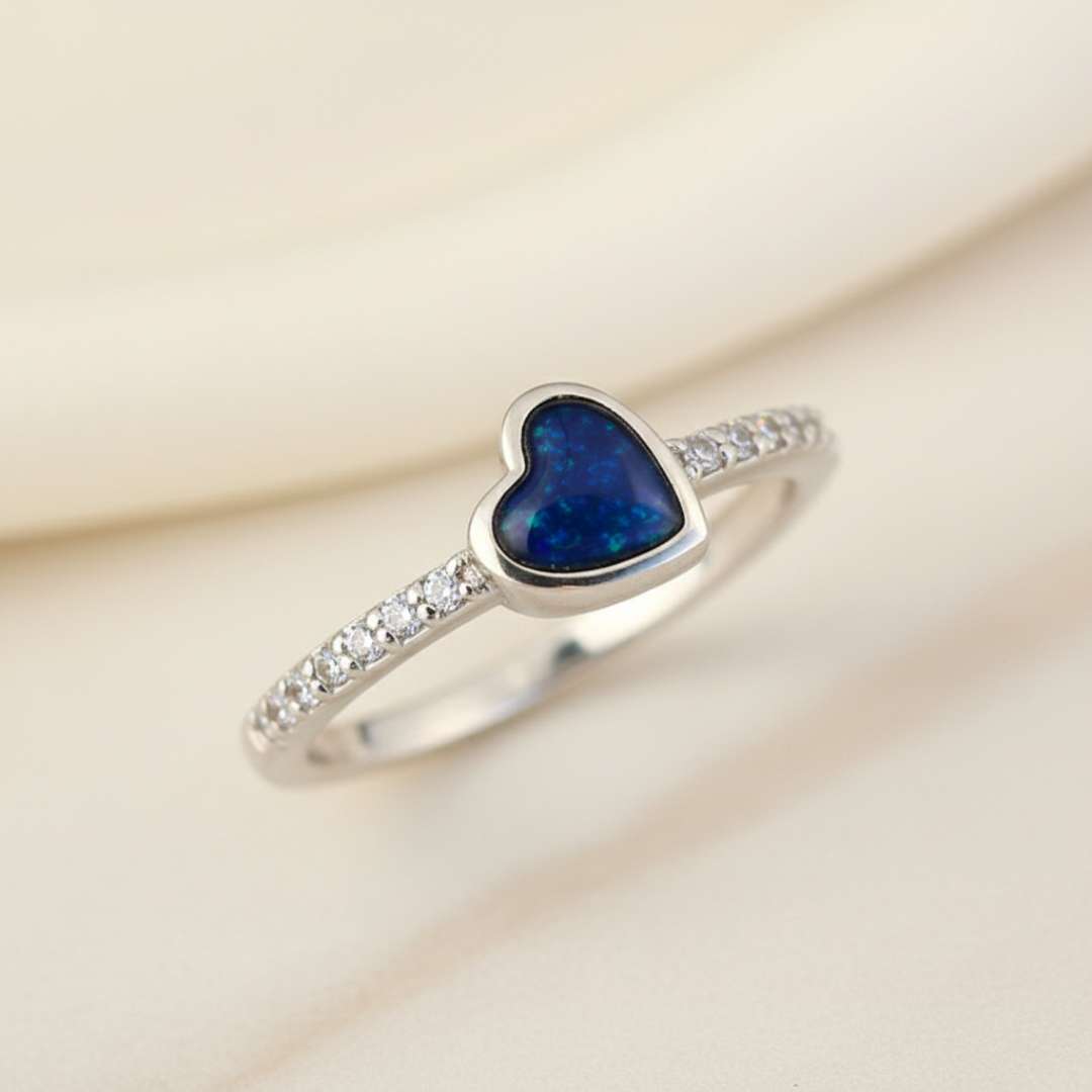 Heart Dainty Cubic Zirconia Sparkle Band Ring