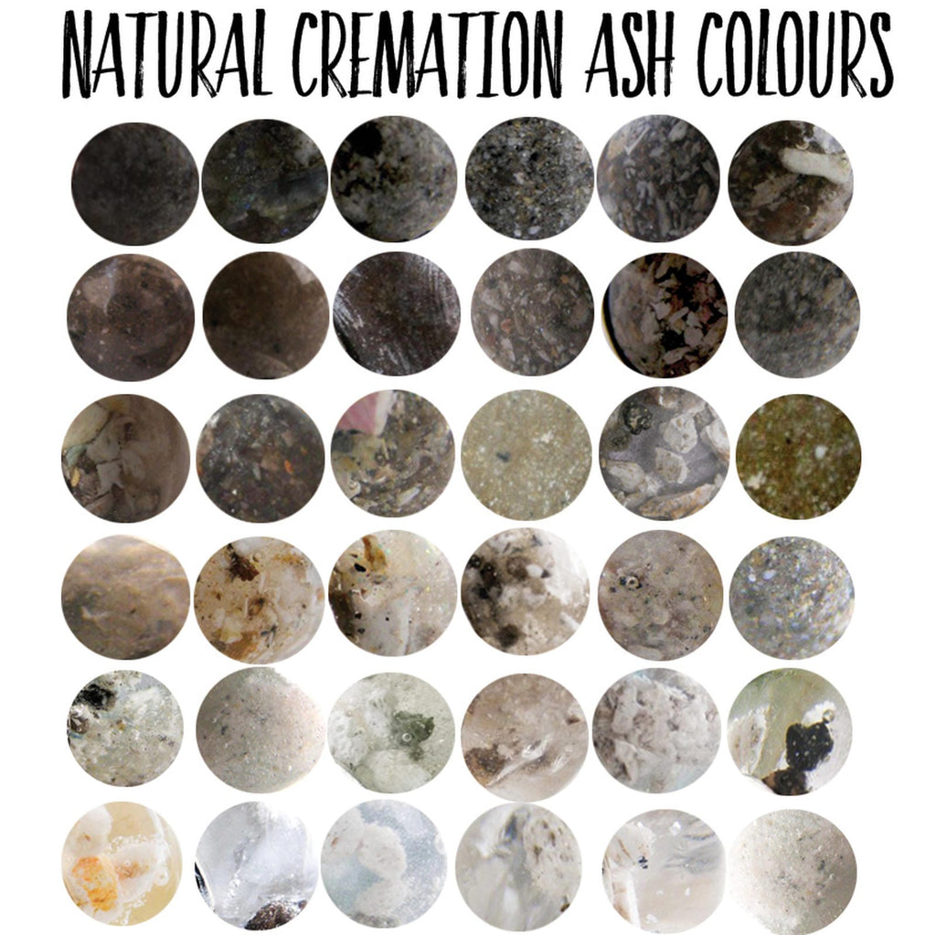 Cremation ash colour chart